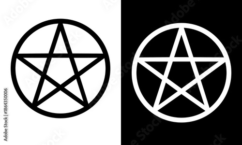 Pentagram star, geometric concept of mystical spiritual pentacle, emblem of protection of secret esoteric witchcraft