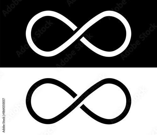 Mathematical design of the infinite loop, infinite flow graph with eternal limit, abstract geometric sign of eternal continuity