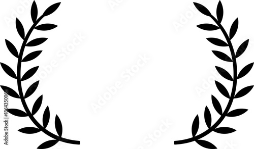 laurel wreath victory award, classic olive branch symbol of honor, botanical border of winner's success and achievement