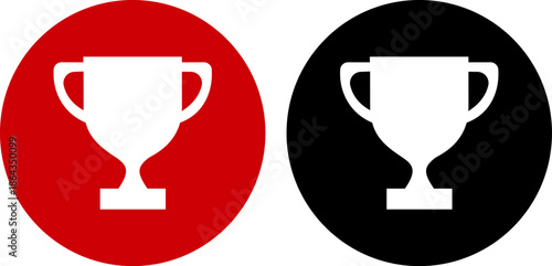 Icon of the trophy of honor and award celebration, gold trophy cup, champion winner of first place success