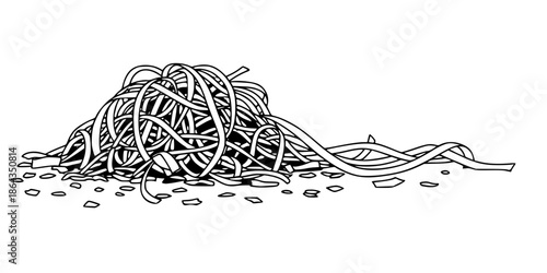 Celebration Confetti and Streamers Pile Vector