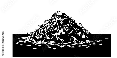 Celebration Confetti and Streamers Pile Vector