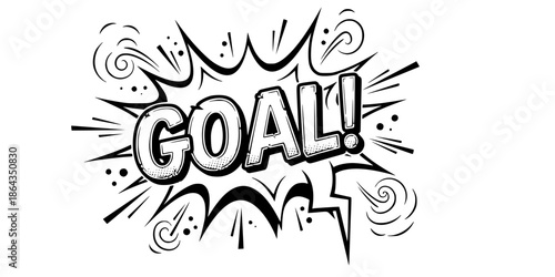 Goal Comic Speech Bubble Brush Stroke Vector