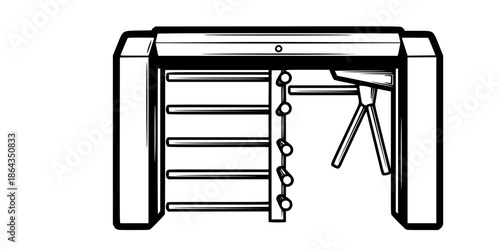 Stadium Turnstile Entrance Gate Vector Illustration