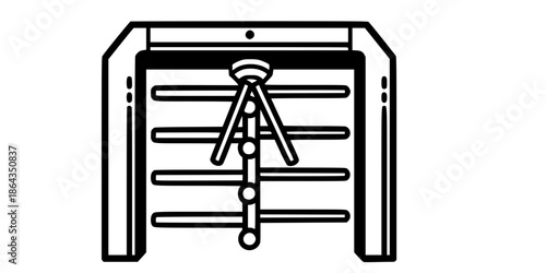 Stadium Turnstile Entrance Gate Vector Illustration
