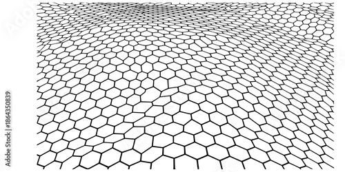 Seamless Distorted Football Net Hexagon Pattern Vector