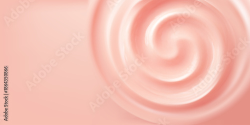 Creamy pink background with smooth ripples and glossy frosting drips. 