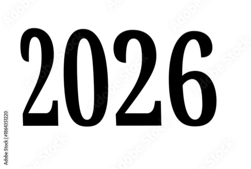 Large bold black numbers 2026 on white background