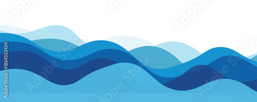 Sea waves layered vector background illustration and sea beach vector illustration.