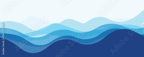 Sea waves layered vector background illustration and sea beach vector illustration.