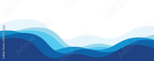 Sea waves layered vector background illustration and sea beach vector illustration.