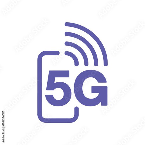 5g network icon on White Background Vector Art Illustration on white background.