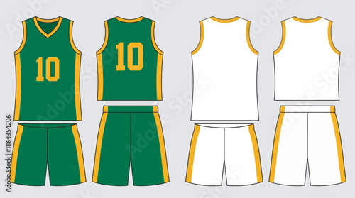 Basketball Jersey Design, Sports Apparel, Vector Graphics, Modern, Minimalist, 2D Concept