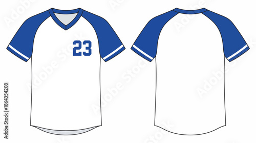 Dynamic Sports Jersey Design, Team Apparel, Studio, Graphic Design, Minimalist, Front and Back View, Clean Aesthetic