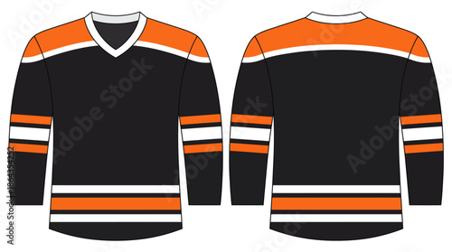 Sporting Apparel, Hockey Jersey, Studio, Illustration, Digital Design, Front and Back View, Athletic Fashion Concept