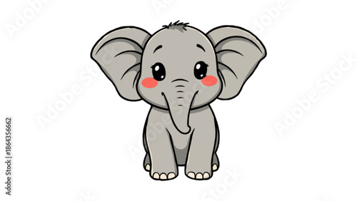 Vector illustration of a little elephant