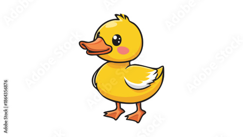 Vector illustration of a little duck