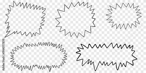 Hand Drawn Jagged Outline Speech Bubbles Collection Set