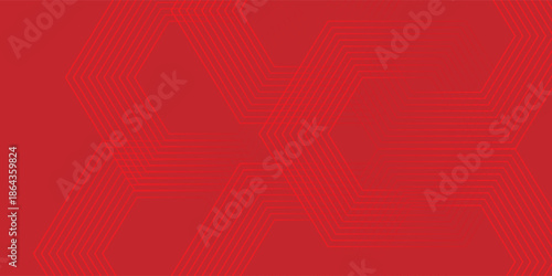 Abstract Red Geometric Hexagon Triple Pattern Background