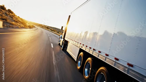 Trucking on the Open Road - A Journey of Transportation.