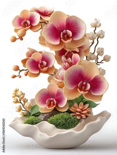 Artistic orchid floral sculpture high resolution picture