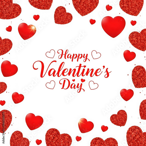 Celebrate valentine's day with hearts isolated on transparent background