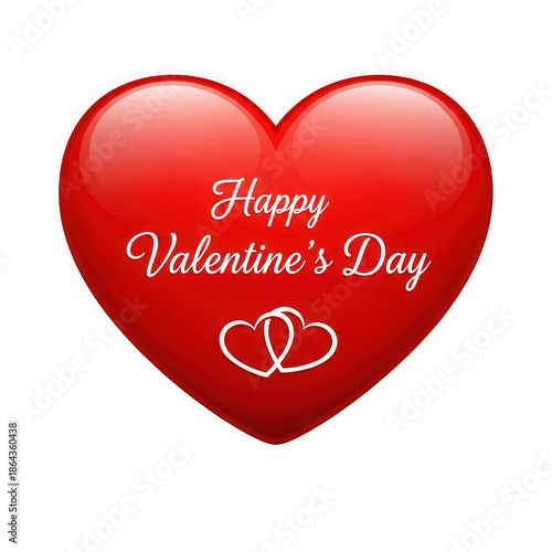 Happy valentine's day heart isolated on transparent background