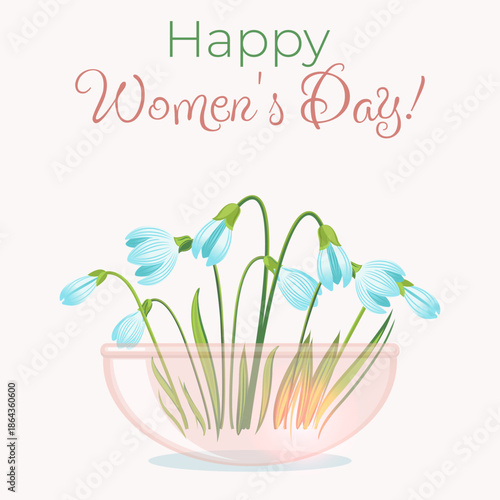 Happy Women's Day card, Women's Day banner