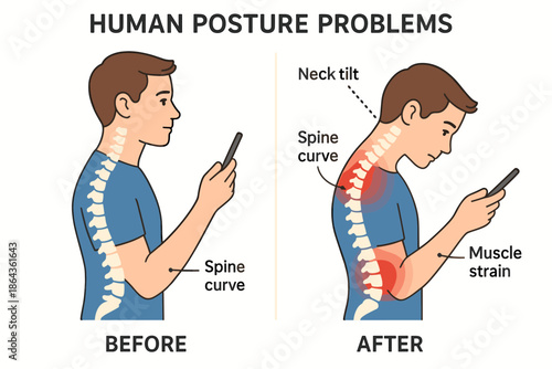 Comparison of male adult spine posture before and after smartphone use