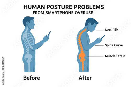 of human posture issues from smartphone overuse