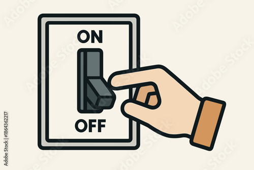Hand flipping light switch on off