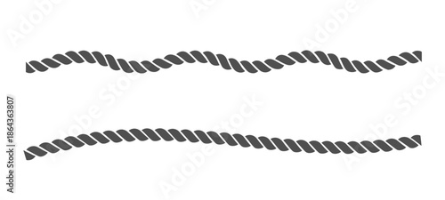 Transparent rope collection isolated in PNG format, featuring straight ropes, brushes, and seamless rope patterns, ideal for decorative design, borders, frames, nautical themes, and creative layouts.