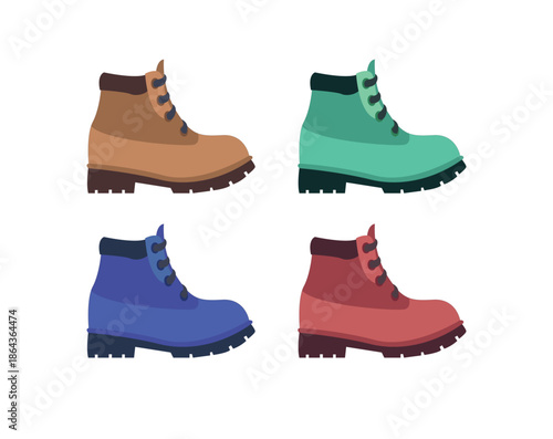 Hiking boot shoe hike emoji symbol sign icon vector illustration isolated flat