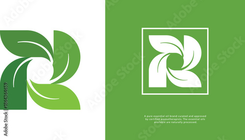 green leaf logo design vector template r