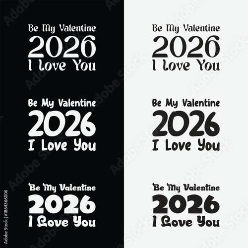 Valentine Day heart vector set with romantic typography for t-shirts and greeting cards.
