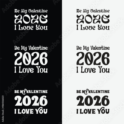 Valentine Day heart vector set with romantic typography for t-shirts and greeting cards.