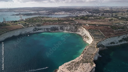 A view from a great height of Ras il-Fenek, Malta