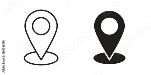 Address icons in trendy flat style. Icon design, logo, app, UI. Vector illustration