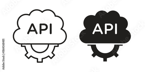 API icons in trendy flat style. Icon design, logo, app, UI. Vector illustration