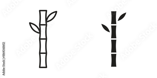 Bamboo icons in trendy flat style. Icon design, logo, app, UI. Vector illustration