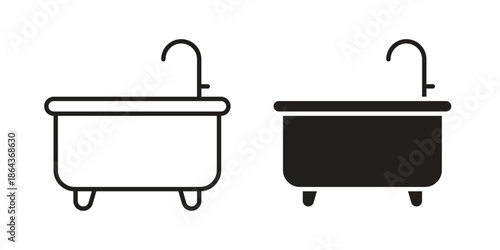 Bathtub icons in trendy flat style. Icon design, logo, app, UI. Vector illustration