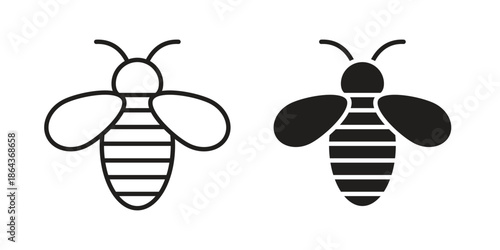 Bee Icons in trendy flat style. Icon design, logo, app, UI. Vector illustration