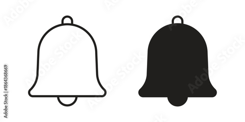 Bell icons in trendy flat style. Icon design, logo, app, UI. Vector illustration
