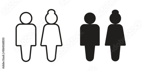 Boy and girl icons in trendy flat style. Icon design, logo, app, UI. Vector illustration