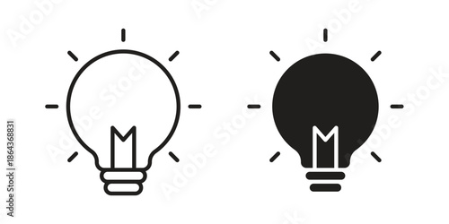 Bulb icons in trendy flat style. Icon design, logo, app, UI. Vector illustration