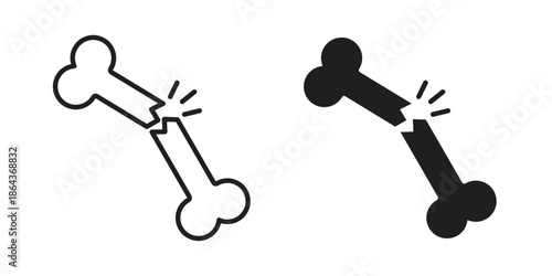 Broken bone icons in trendy flat style. Icon design, logo, app, UI. Vector illustration