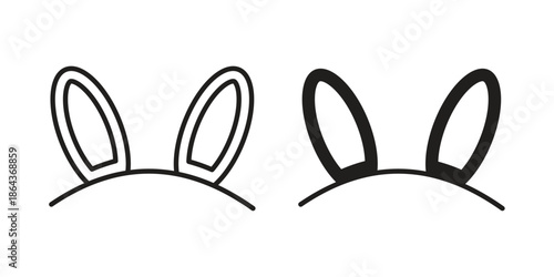 Bunny ear icons in trendy flat style. Icon design, logo, app, UI. Vector illustration
