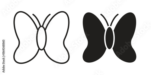 Butterfly icons in trendy flat style. Icon design, logo, app, UI. Vector illustration