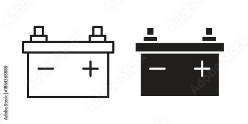Car battery icons in trendy flat style. Icon design, logo, app, UI. Vector illustration