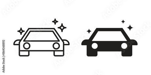 Car cleaning service icons in trendy flat style. Icon design, logo, app, UI. Vector illustration